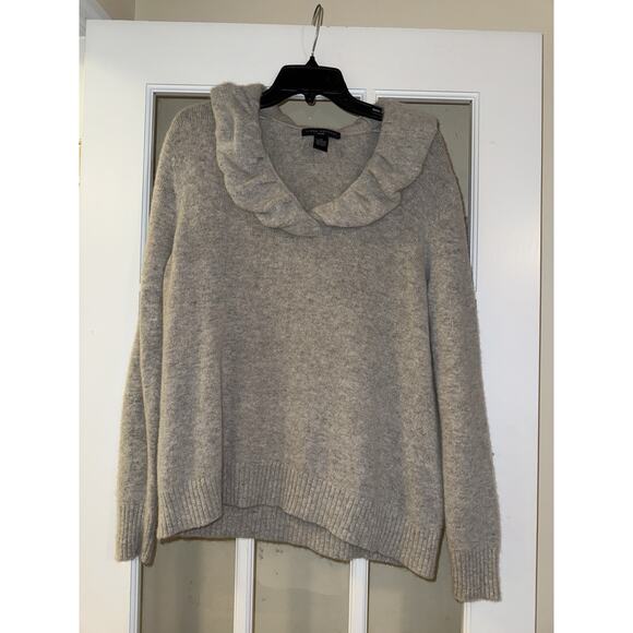 Elena Solano Sweater Size 3XL Gray Lambswool Angora Old Money Quiet Luxury - Picture 1 of 4